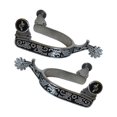 thumbnail image 3 of 2x Éperons Anti-Rouille Style Western pour Équipements de Compétition Noir Argent, 3 of 8