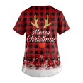 thumbnail image 4 of Hearthz Christmas Scrubs for Women Plus Size Stretch Scrub Tops Women V Neck Short Sleeve Nursing Uniform with Pockets S-5xl, 4 of 4
