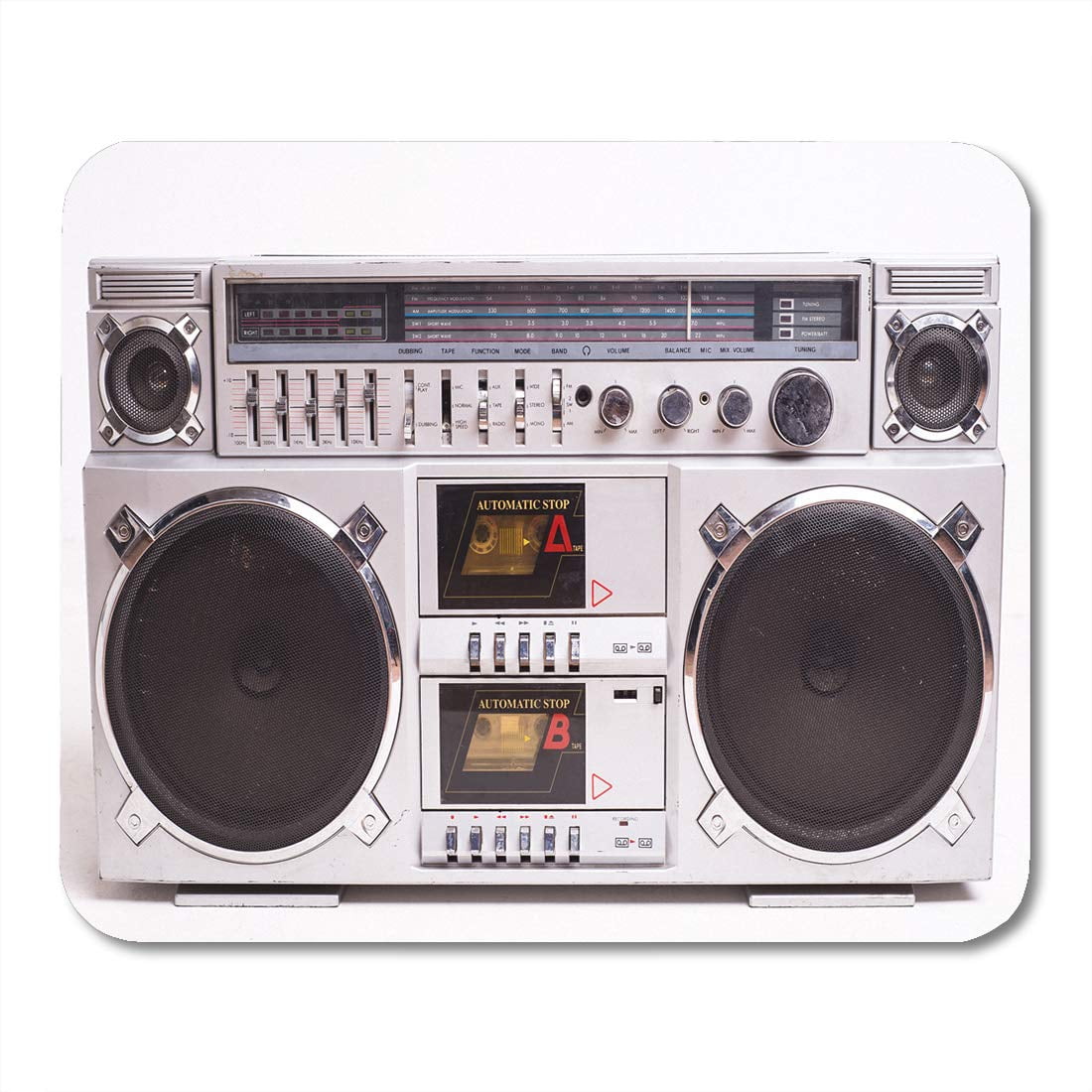 JSDART Old Front View of Vintage Boom Box Cassette Tape Player Deck