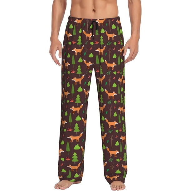 Balery Fox In Forest Pantalones de pijama para hombre, pijama ultraligero, pantalón de descanso-Large