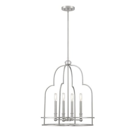 4 Light Pendant in Modern Style-25 inches Tall and 20 inches Wide-Satin Nickel Finish Bailey Street Home 159-Bel-4953778