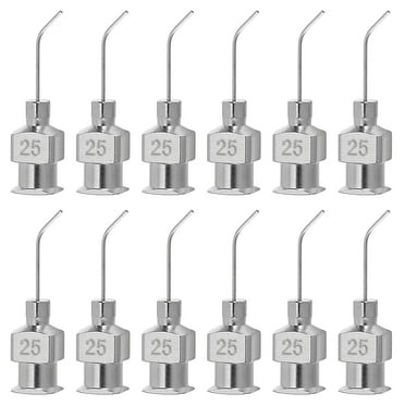 12 Pcs 25G 0.51 Inch Bent Blunt Tip Dispensing Needle with Lure Lock for Refilling Liquid Adhesives