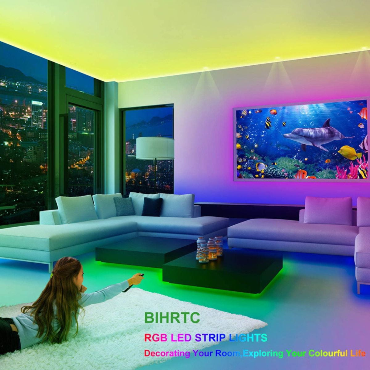 RTR 5V Led Light With Decorative, Lighting Usb Bluetooth Remote Control  Ribbon Light, Holiday Party Bedroom Tv Desktop Rgb Backlight 393.7In/10M  140Lights - Walmart.com