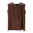 thumbnail image 2 of WCJM Cold Shoulder Tops for Women Short Sleeve T Shirts Twist Knot Women's Short Sleeve T-Shirt Women's Summer Sleeveless Hooded Tank Tops T Shirt for Athletic Relaxed Breathable, 2 of 7