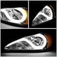 thumbnail image 3 of DNA Motoring HL-HPL-PGAM99-CH-AM For 1999 to 2005 Pontiac Grand Am LED DRL Light Bar Headlight Chrome Housing Amber Corner Headlamp 00 01 02 03 04 Left + Right, 3 of 6