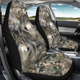 thumbnail image 4 of XYZCANDO Wolf Camouflage Print Car Seat Covers for Woman Anti-Scratch Front Seat Cover Elastic Washable, for SUV Truck Sedan, 4 of 10