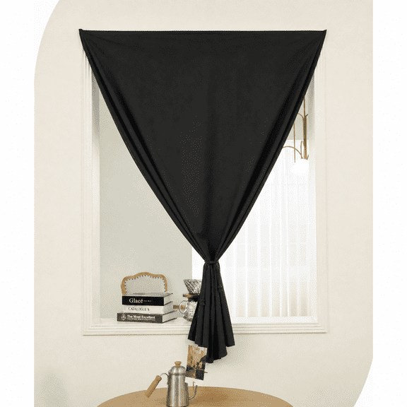 Charcrocsm Velcro Blackout Curtains for Bedroom, No Drill Self-Adhesive Window Blind, 1.5x1.5m Panel, Black, 99.99% Light Blocking & UV Protection, Easy Install for Windows and Doors