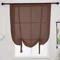 thumbnail image 2 of Nvzi Solid Color Sheer Voile Window Curtains Light Filtering Tie Up Shade Adjustable Balloon Drapes Treatment for Small Window,1 Panel (46" x 63",Coffee), 2 of 5