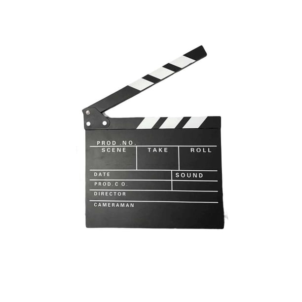 Seitruly Clapperboard de película, accesorio, placa de aviso, patrón impreso, resistente, grabación de vídeo, Director, claquetas, tableros de Electrónica negro grande P 30*27 CM