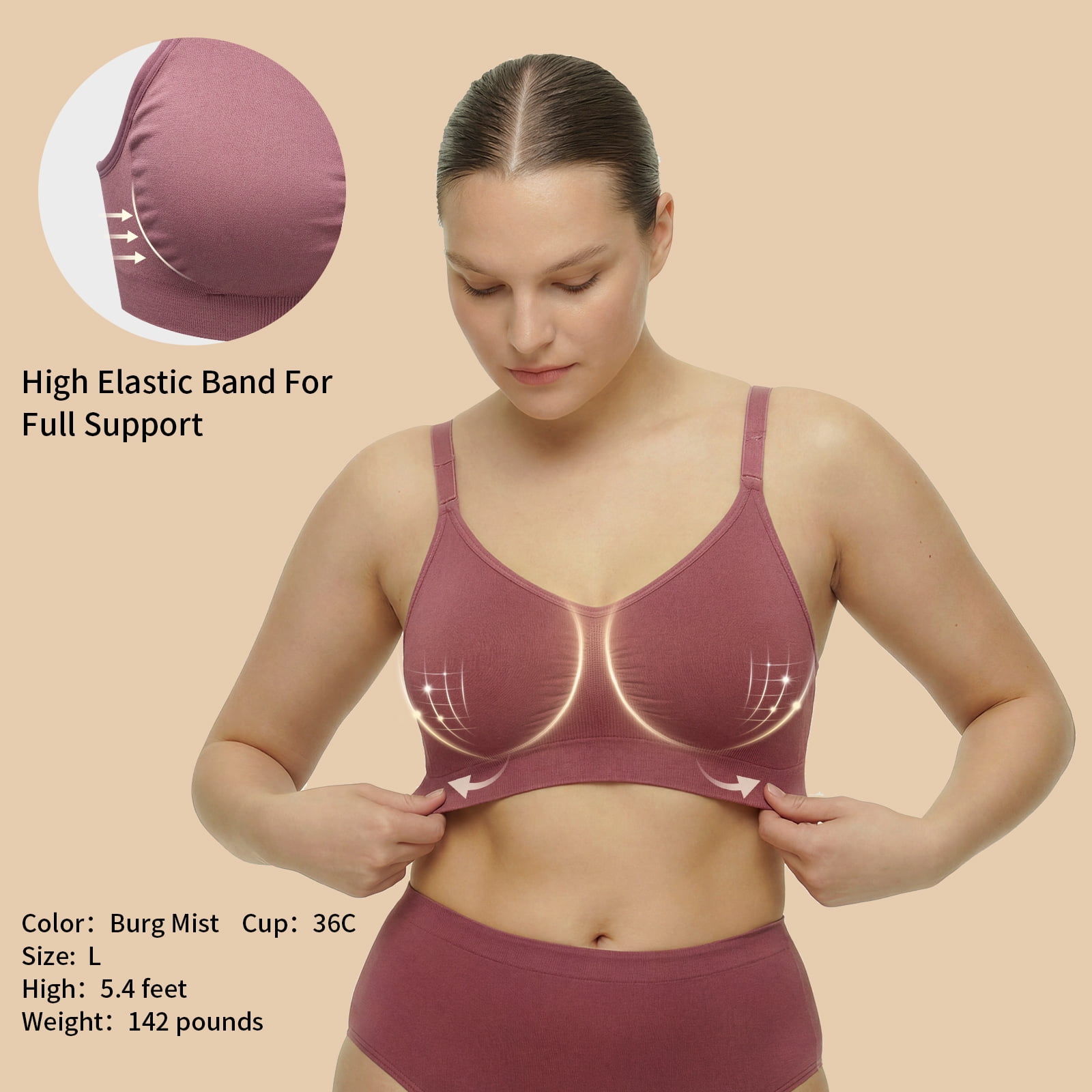 Under Control Plus Size Wireless Nursing Bra Full Coverage 4-Pack S Size