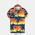 thumbnail image 2 of JURANMO Men's Hawaiian Shirts Big and Tall Coconut Tree Print Short Sleeve Tops Casual Button Down Beach Aloha Shirts Multicolor L Sales of The Day Clearance, 2 of 8