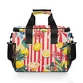 thumbnail image 7 of FORMRS Insulated Cooler Bag 24 Cans Capacity Soft Leakproof Lunch Box with Side Pockets, Red Striped Lemon, 7 of 7