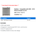 thumbnail image 2 of Radiator - Compatible with 2005 - 2015 Nissan Armada 5.6L V8 2006 2007 2008 2009 2010 2011 2012 2013 2014, 2 of 2