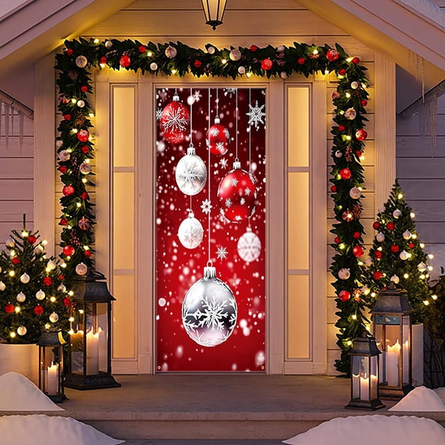 Decoración Navideña para Puerta, Tapiz para Puerta, Decoración Navideña para Puerta, Tapiz para Puerta