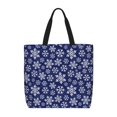 thumbnail image 1 of Disketp Snowflakes On Dark Blue Bolsa Tote de Lona para Mujer, Bolso de Hombro y Cruzado con Cierre de Cremallera, 1 of 7