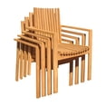 thumbnail image 3 of 9-Piece Teak Dining Set: 117" Rectangle Extendable Table + 8 Clipper Stacking Arm Chairs, 3 of 13