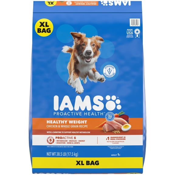 IAMS Proactive Healthy Weight Control Adult Dry Dog Food With Real Chicken, 38.5lb Bag