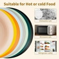 thumbnail image 6 of 23cm Round Salad Dessert Dinner Plate Stackable Unbreakable Reusable 4Pcs Wheat Straw Dish Microwave Safe Fruit Plate for Dining, 6 of 10