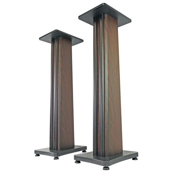 2) Rockville SS36D Premium Dark Wood Grain 36" Home Speaker Stands Up to 100Lbs