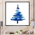 thumbnail image 1 of Designart Blue Winter Christmas Tree Ii Traditional Floating Frame Wall Art, 1 of 4