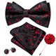 thumbnail image 1 of Conjunto de pajarita Barry.Wang de seda floral roja y negra, 13,5 x 7,5 cm, 1 of 7