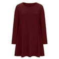 thumbnail image 4 of YHAJDS Women's Casual Dress,Casual Long Sleeve Dresses for Women Solid Color Round Neck Long Sleeve Dress Comfortable Loose Fashionable Women's Dresses Daily Wear, 4 of 5