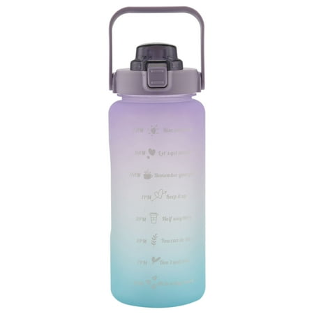 

2L Large Capacity Water Bottle with Bounce Cover Time Scale Reminder Frosted Cup for Outdoor Fitness Training Purple