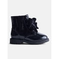 thumbnail image 2 of Wonder Nation Baby and Toddler Girls Bow Combat Boots, 2 of 5