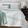 thumbnail image 5 of Better Homes & Gardens Teal Yarn Dyed Stripe Chambray Quilt, Full/Queen, 5 of 5