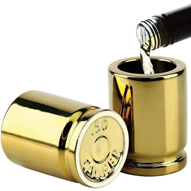 50 Caliber Bullet Casing 2oz Shot Glasses Set of 2