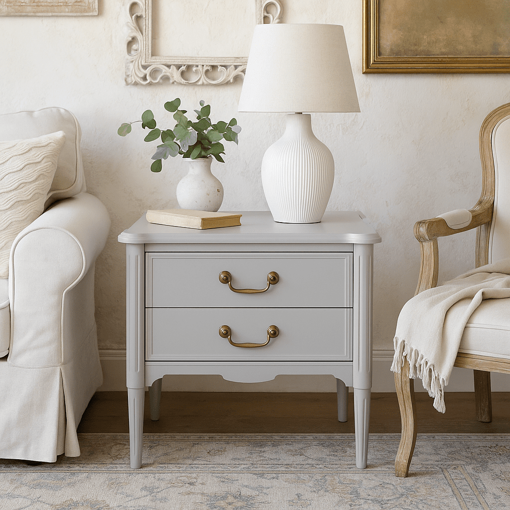 Design House Oxford End Table with Drawers, Gray