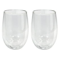 Vinotemp Double Wall Glass Tumblers (Set of 2), 10 fl. oz, Clear