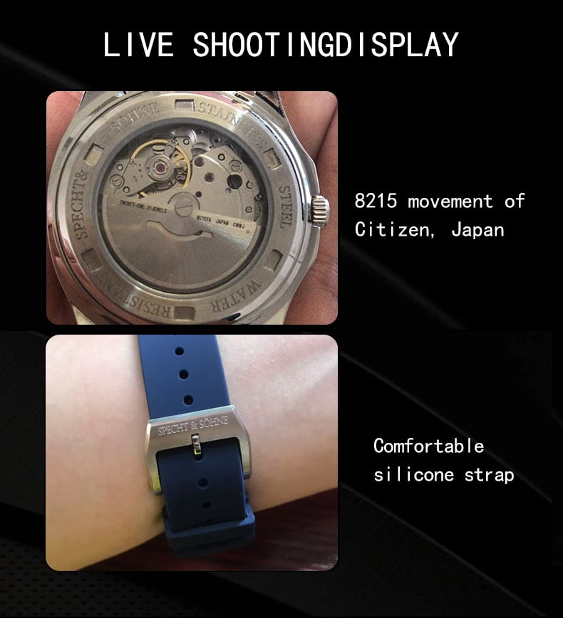2024 Luxury Specht & Sohne Automatic Watches For Men Rubber Strap Miyota 8215 Movt Classic Sport Wrist Watch Relogio Masculino