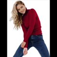 thumbnail image 3 of Suéteres Acanalados para Mujer, Lindos Suéteres de Punto de Cuello Alto, Ajustados y Cálidos Vino Tinto un Tamaño, 3 of 10