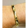 thumbnail image 3 of 10K 8in Yellow Gold Diamond Cut/Textured Bangle with Latch Clasp, Approx 5g, 3 of 8