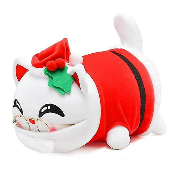 10inch Cute Santa Cat Stuffed Animal Plush Toy Pillow Soft Meow Meow Cat Plush Doll Fan Birthday Gift for Kids
