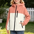 thumbnail image 3 of HAOTAGS Boys and Girls Waterproof Rain Jacket Lightweight Windbreaker Outerwear for Kids – Breathable, Packable Raincoat for Outdoor Use Orange Size 12, 3 of 8