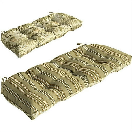 Kingsbury Stripe Twilight Wicker Settee Pad