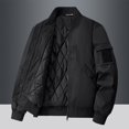 thumbnail image 5 of ZCFZJW Men's Bomber Jacket Lightweight Jacket Full Zip Light Windbreaker Casual Long Sleeve Stylish Golf Jackets with Pockets Black XXXL, 5 of 9