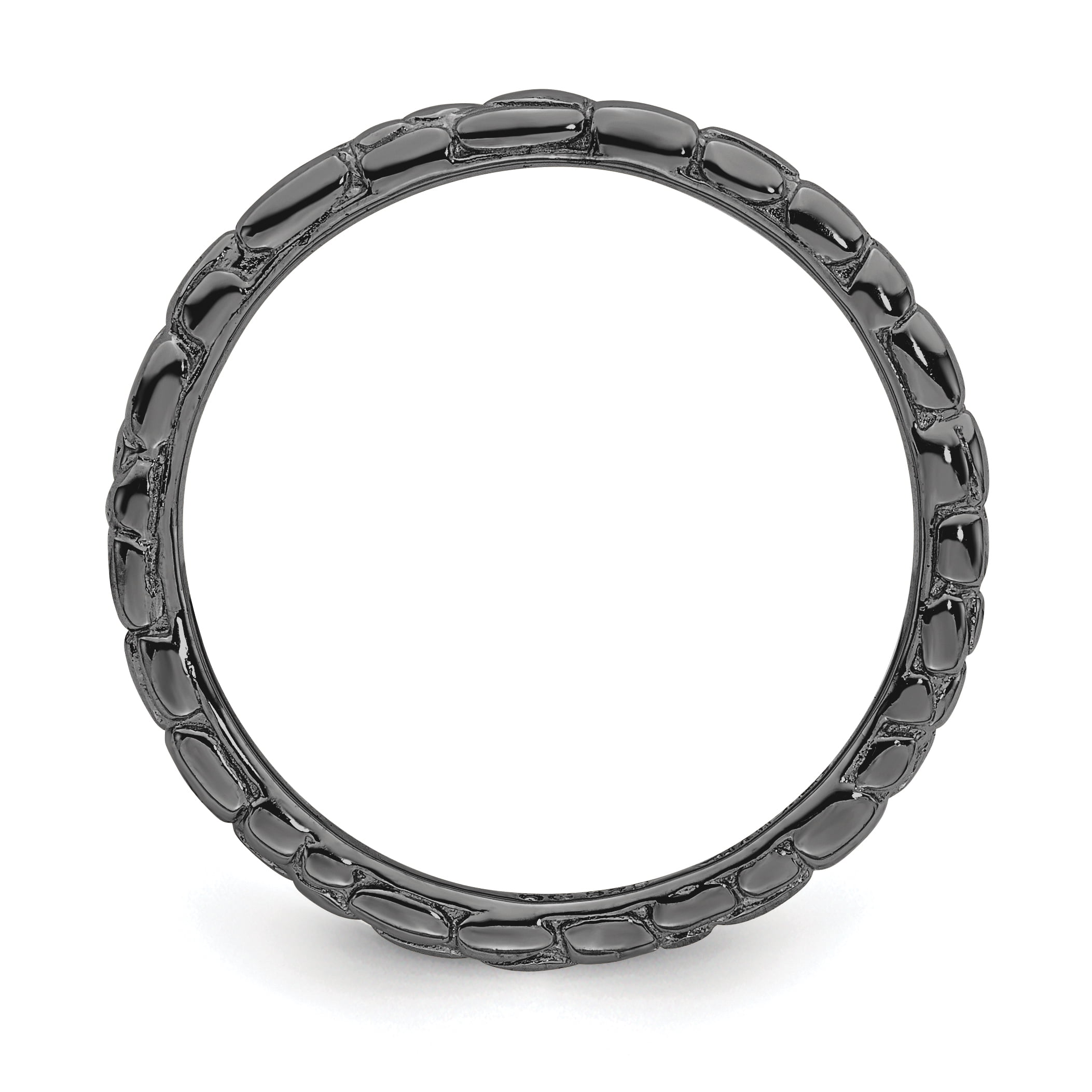 Sterling Silver Black-Plated Twisted Ring