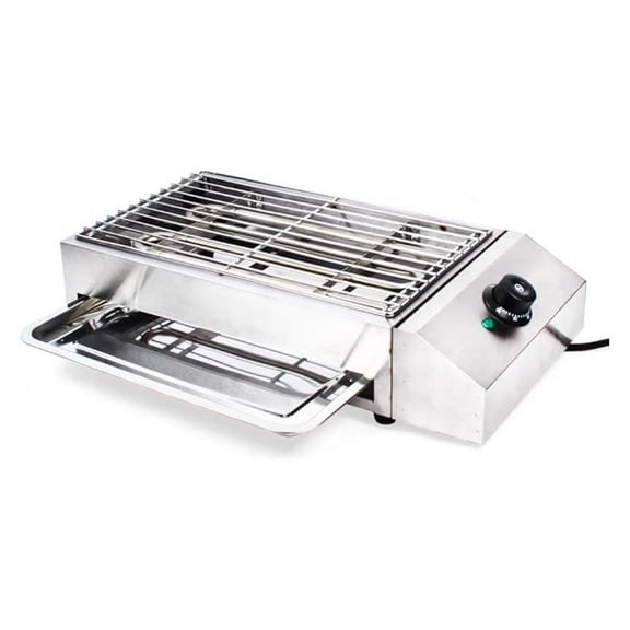 1800W Electric Grills Outdoor Cooking, Stainless Steel Restaurant Grill BBQ Grills Indoor Grill Smokeless Griddle Barbecue Oven Grill Countertop with Extra-Large Drip Tray, 122-572° F