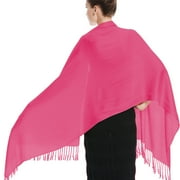 Glory Max Women's Large Soft Silky Pashmina Shawl Wrap Coral Solid Plain Wedding Scarf