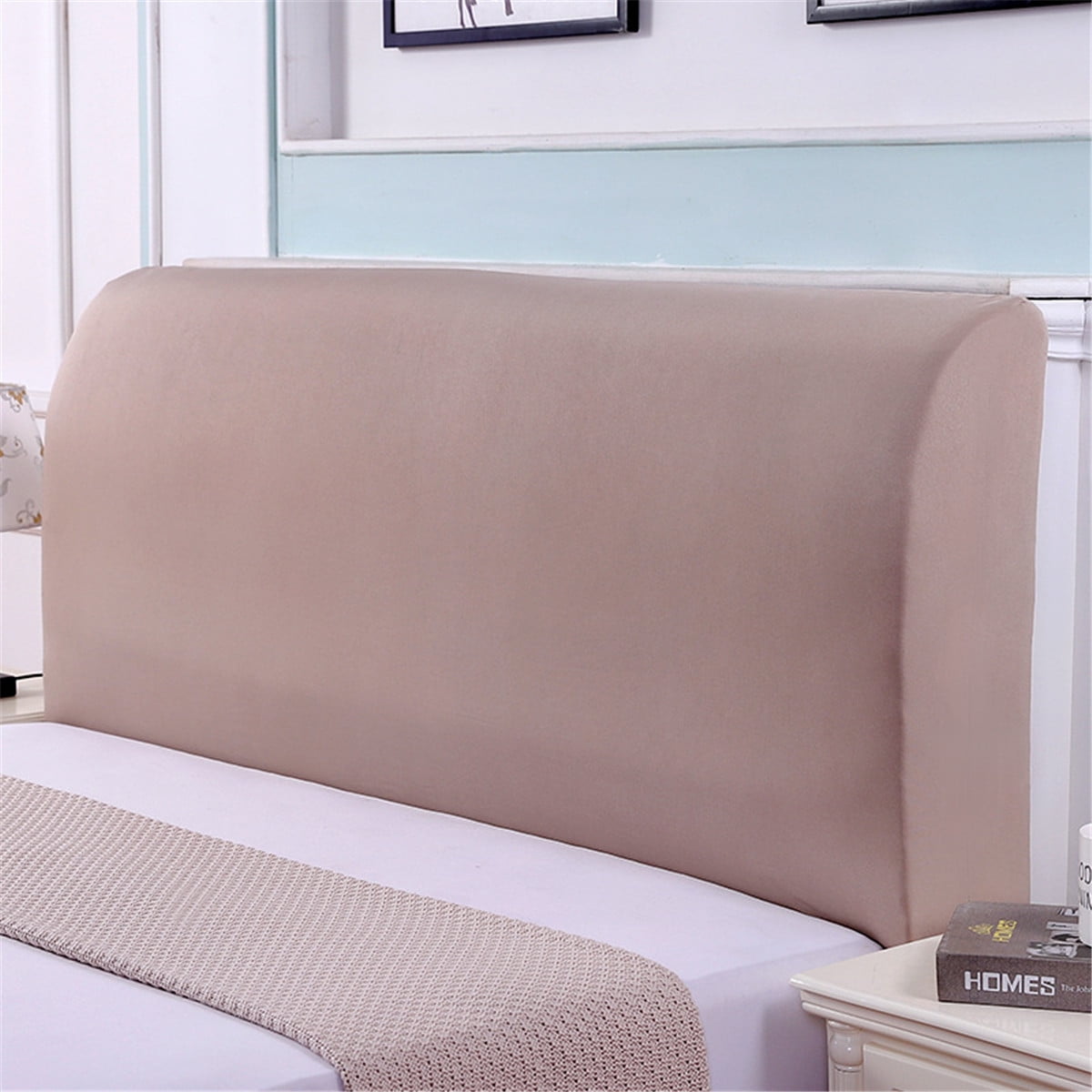 Stretch Bed Headboard Slipcover,Small Square Jacquard Bed Head Cover