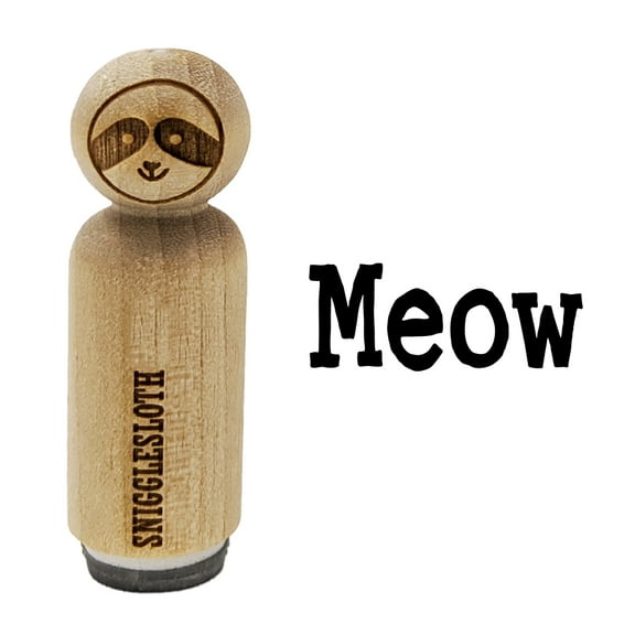 Meow Cat Fun Text Rubber Stamp for Scrapbooking Crafting Stamping - Mini 1/2 Inch