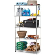 Work Choice 5Tier Commercial Wire Shelving Rack, Zinc