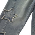 thumbnail image 6 of GiLiling Y2K Baggy Jeans for Kids Boys Girls, Vintage Wash Wide Leg Denim Pants, High Elastic Waist Casual Streetwear (Blue, 9-10 Years), 6 of 7