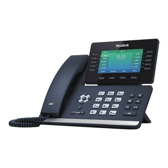 Yealink SIP T54W IP Phone, Corded or Cordless, Bluetooth, Wi-Fi, Desktop, Classic Gray