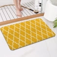 thumbnail image 4 of Yellow Geometric Quatrefoil Pattern Bathroom Rugs Mat,Non Slip Microfiber Bathroom Rug,Rubber Backing,Soft Bathroom Mats for Bathroom Floor,Tub and Shower,17x27in(43x68cm), 4 of 5