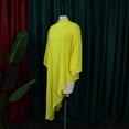 thumbnail image 4 of AURA Plus Size Chiffon Maxi Dress Half High Neck Long Sleeve Loose Fit Irregular Hem Elegant Summer Dress, 4 of 9