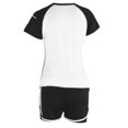 thumbnail image 4 of Conjuntos informales de verano de 2 piezas de manga corta para mujer, conjuntos de ropa de entrenamiento y fitness, traje de manga corta en blanco y negro + pantalones cortos de cintura alta en b, 4 of 10